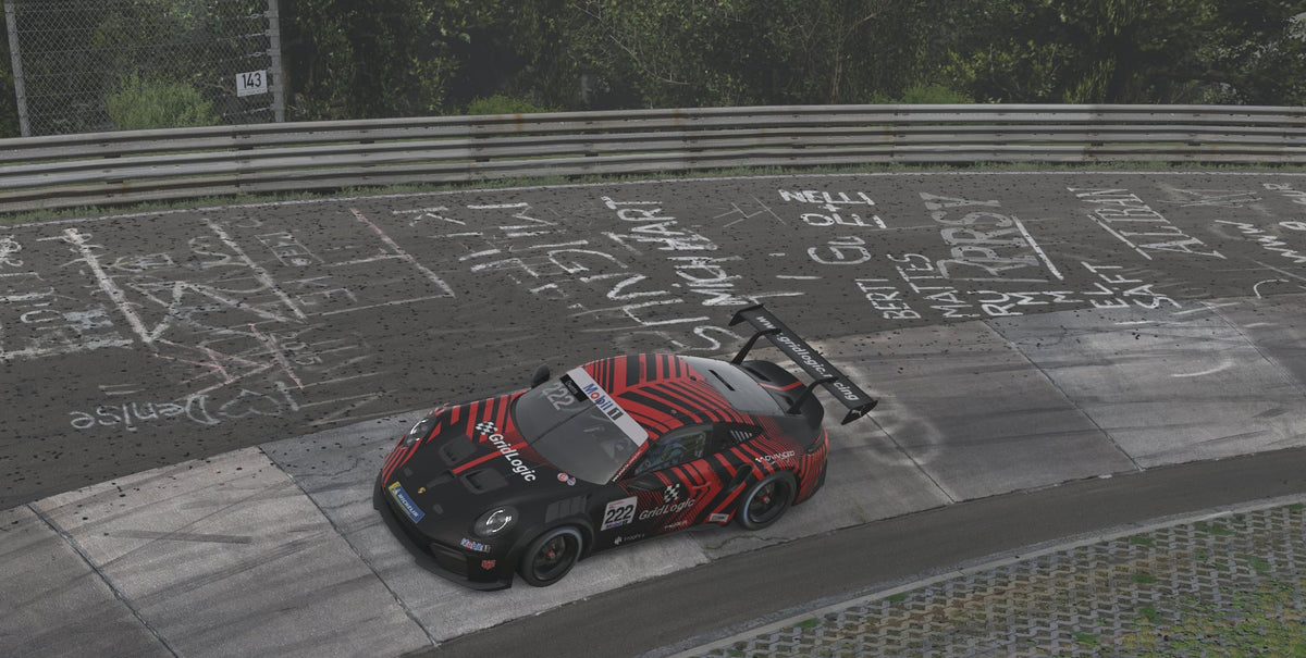 Grid Logic GT car number 222 on a racetrack.